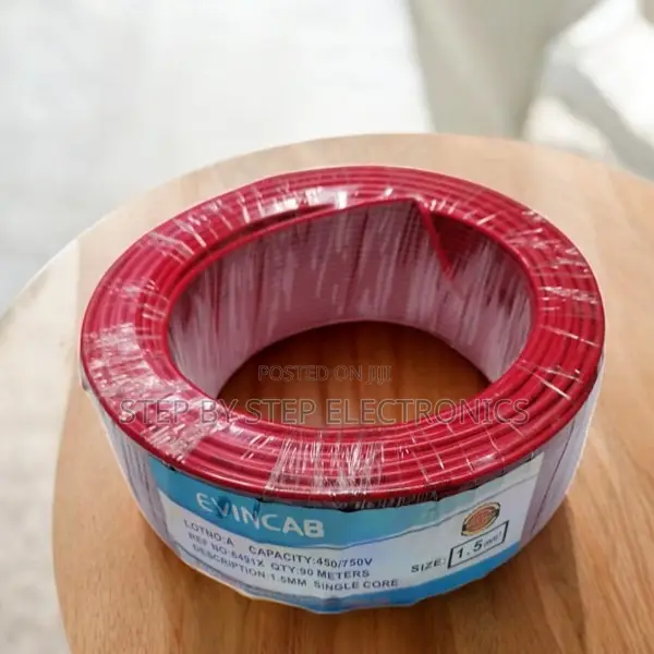 Evin Red 1.5mm 90m PVC Insulated Easy Install Wiring Electrical Cable