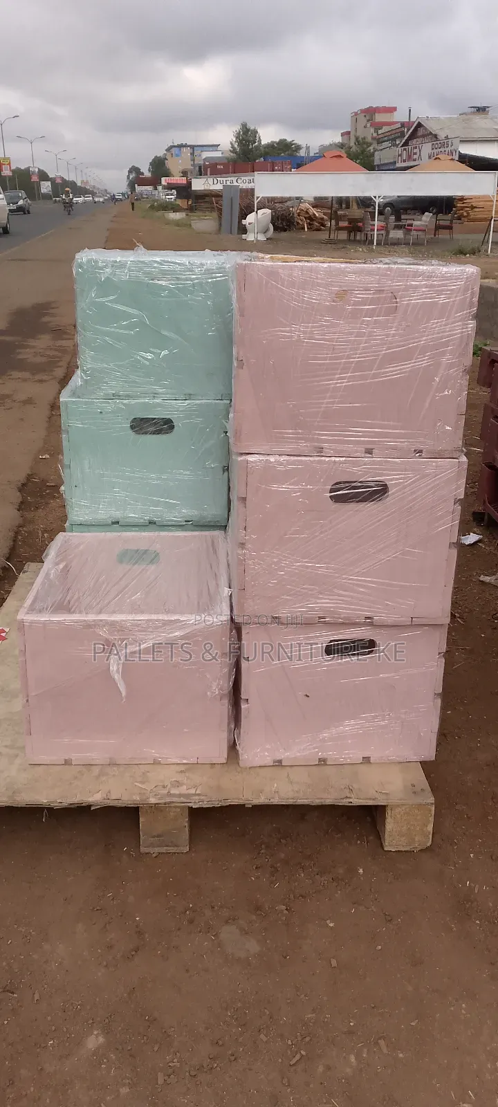 Coloured Wooden Crates