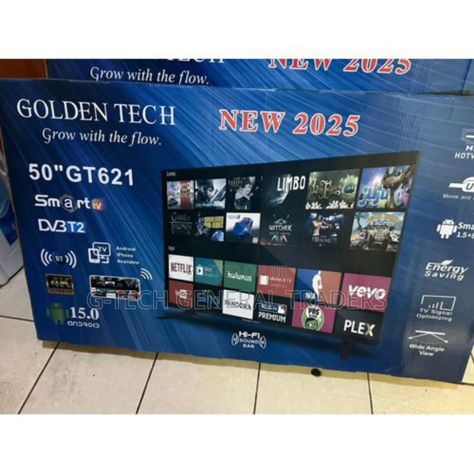 Goldentech 50inch Smart Android, Youtube, Netflix, Frameless Led Tv