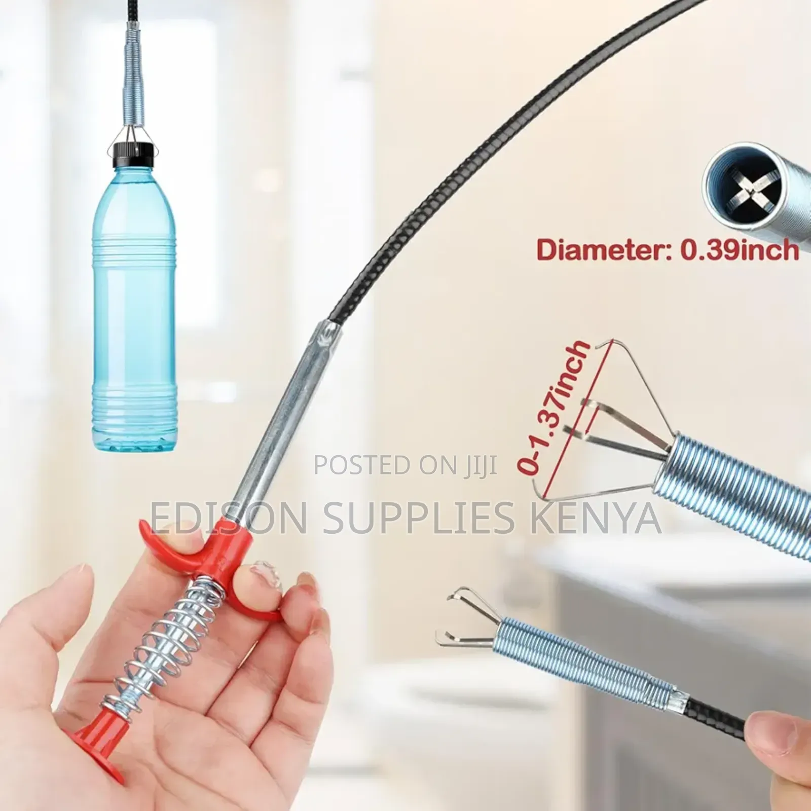 Drain Cleaner Spiral Snake Unclogger Sewer Sink Pick Up Tool