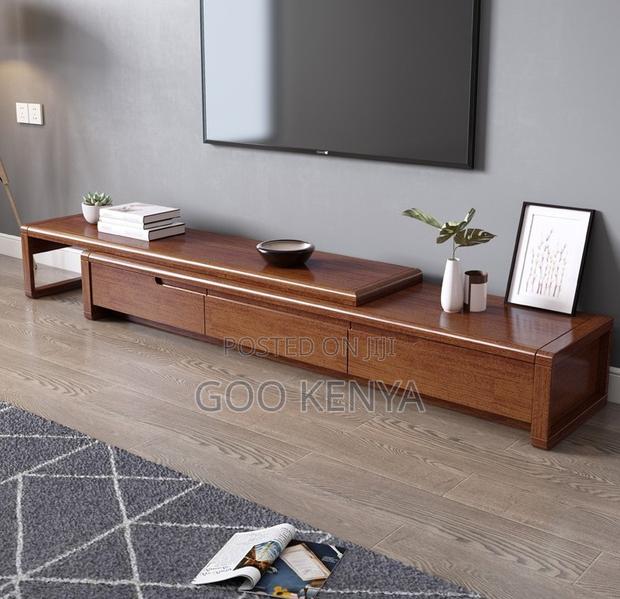 Home Tv Cabinet Set; Extendable Living Room Tv Console With Table Set - thumbnail 6