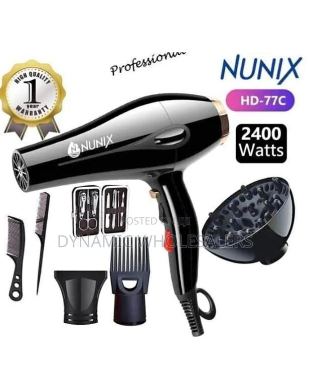 Nunix Hd-77c Professional Hair Dryer With Accessories