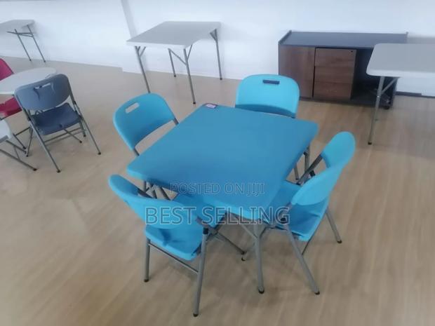Blue Folderable Table and Chair