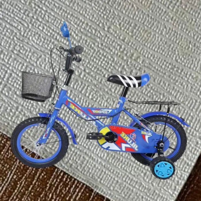 12 Inch Kids Bike With Training Wheels Colorful Design With Comfy Seat