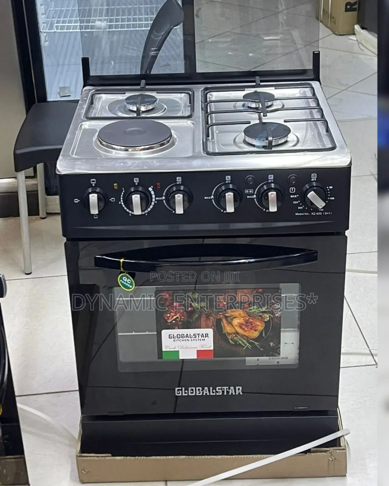 Black 60*60 Globalstar Jet 3+1 Standing Cooker With Electric Oven