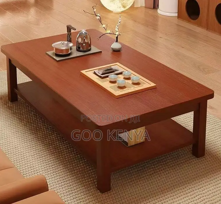 Home Table; Solid Wood Rectangular Coffee Table for Compact Interiors
