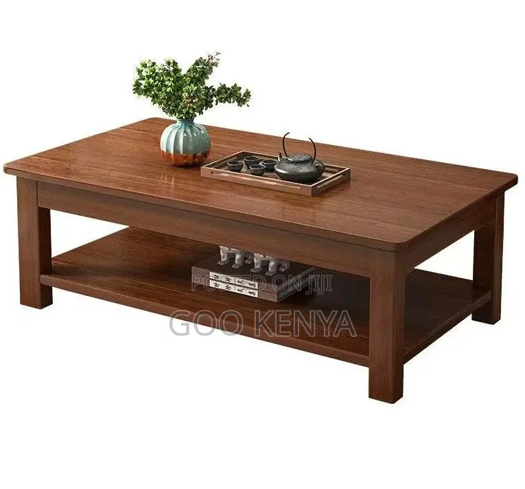 Home Table; Solid Wood Rectangular Coffee Table for Compact Interiors