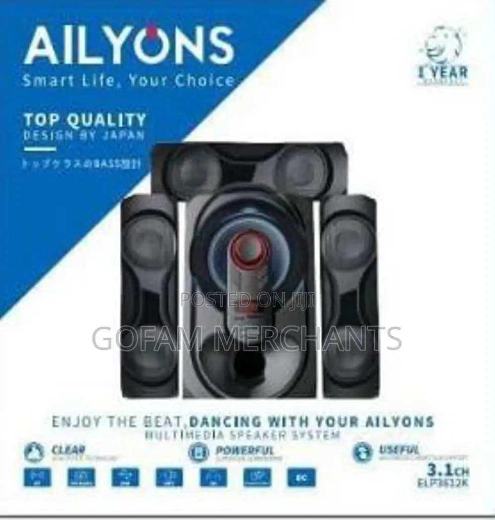 Ailyons 3.1ch Elp3612k-1 Subwoofer/Speaker System