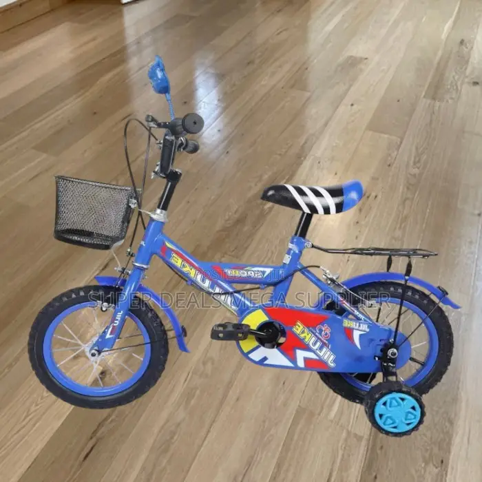 12 Inch Kids Cycle Colorful Design Cartoon Bike Basket Comfy Seat