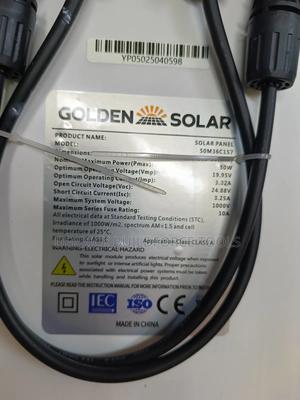 50w Golden Solar Panel - main view