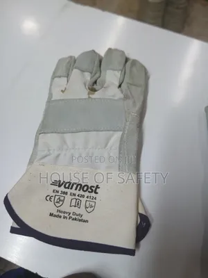 Grey Leather Gloves Wrist Size