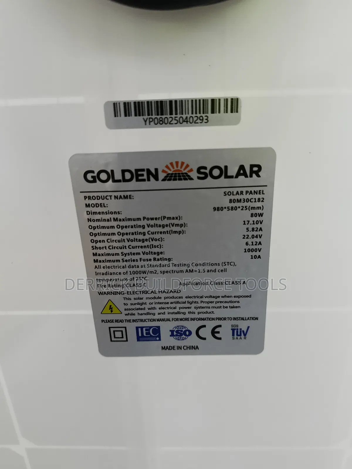 80watts Golden Solar Panel