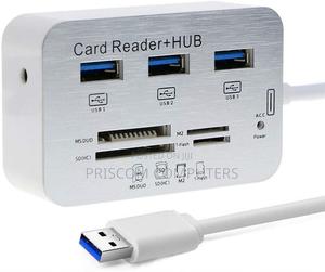 3 Ports Usb 3.0/3.1 Hub +5/10 GBPS Card Reader - Silver - main view