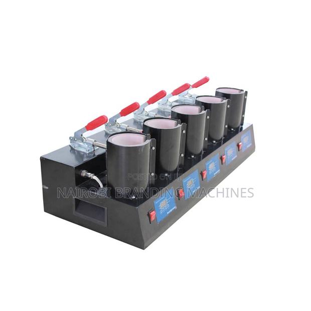 5 in 1 Ceramic Mug Heat Press With 11oz Round Heating Mat Cups