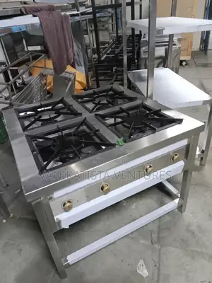 Heavy-Duty 4 Burner Gas Cooker – Stainless Steel