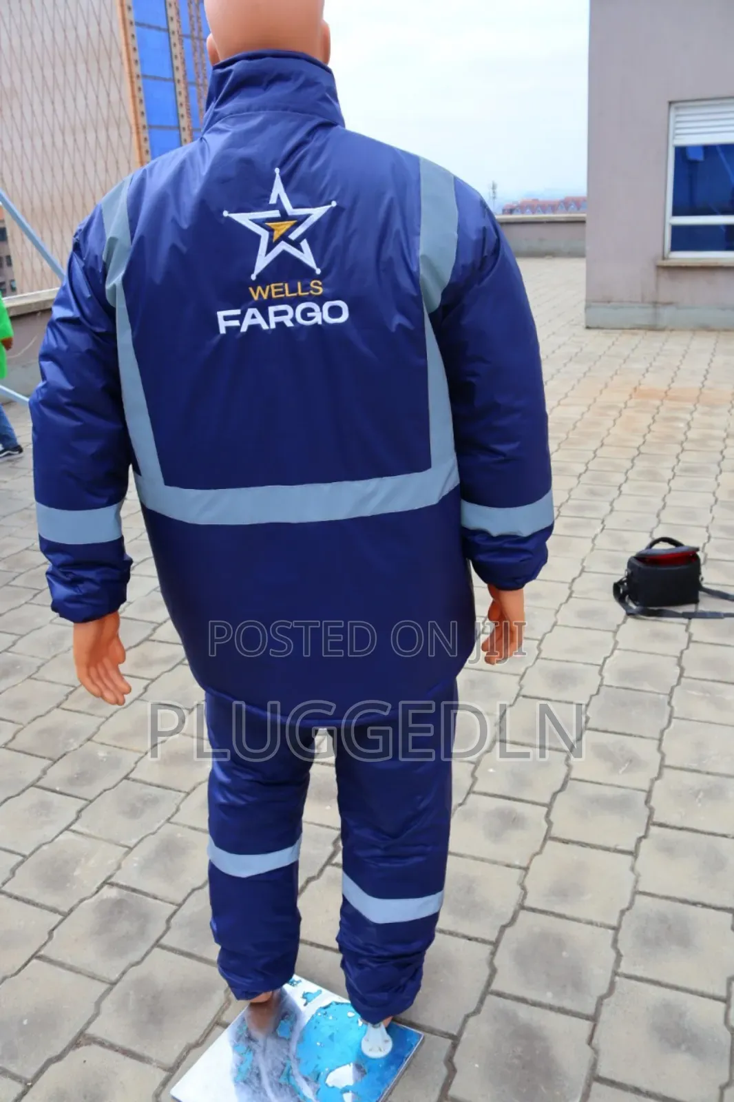 Blue Work Suit (Coveralls) With Reflective Strips,