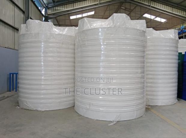 10000 LTRS White Double Vertical Cylindrical Water Tank