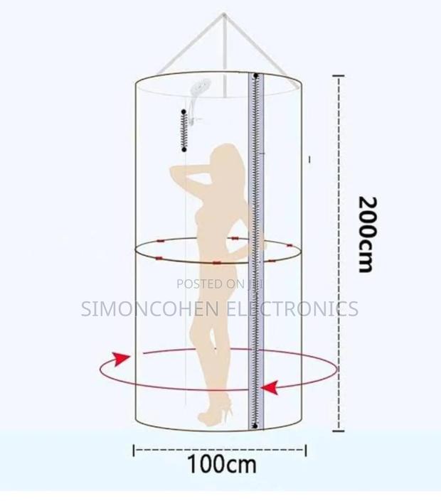 Portable Round Waterproof Shower Cubicle - thumbnail 3
