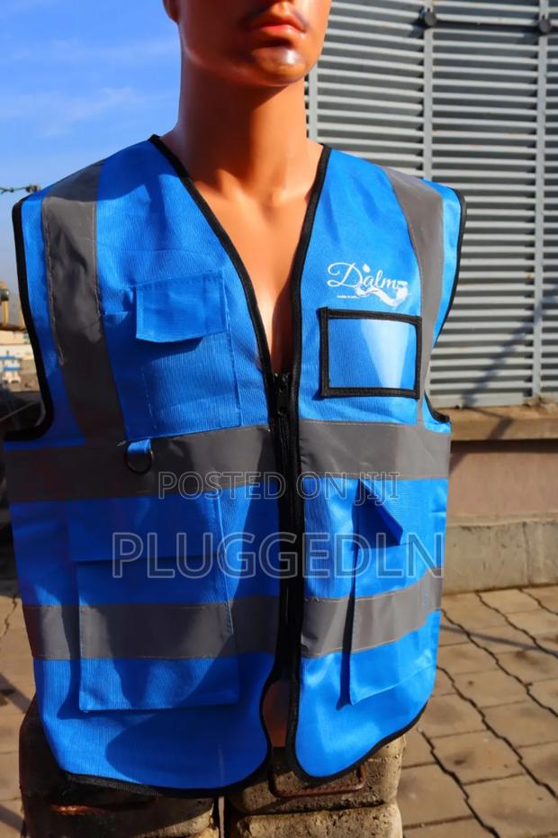 Blue High-visibility Reflective Safety Vest - main view