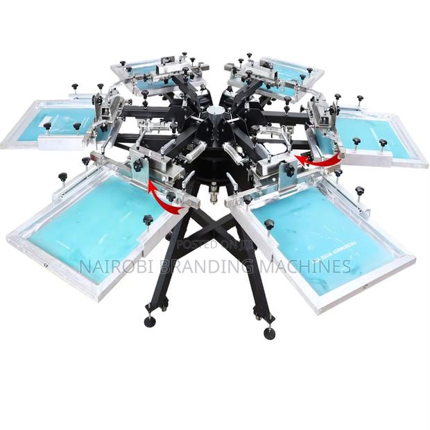 6 Station Silk Screening Screen Print Press Machine 6 Color