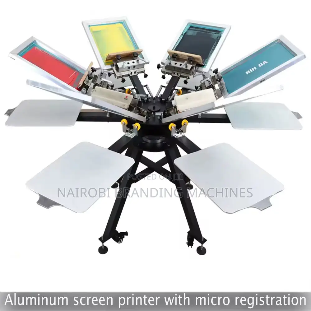 High Efficiency 6 Color 6 Station Manual Screen Printing Machine