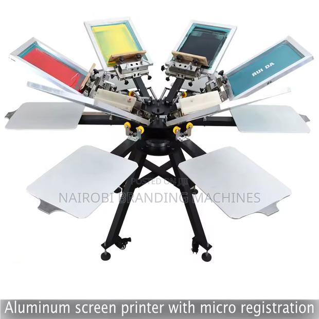 High Efficiency 6 Color 6 Station Manual Screen Printing Machine