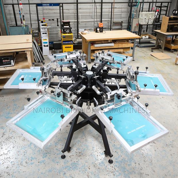 6 Color Work Station Screen Printing Machine Clothing Fabric T-Shirts - main view
