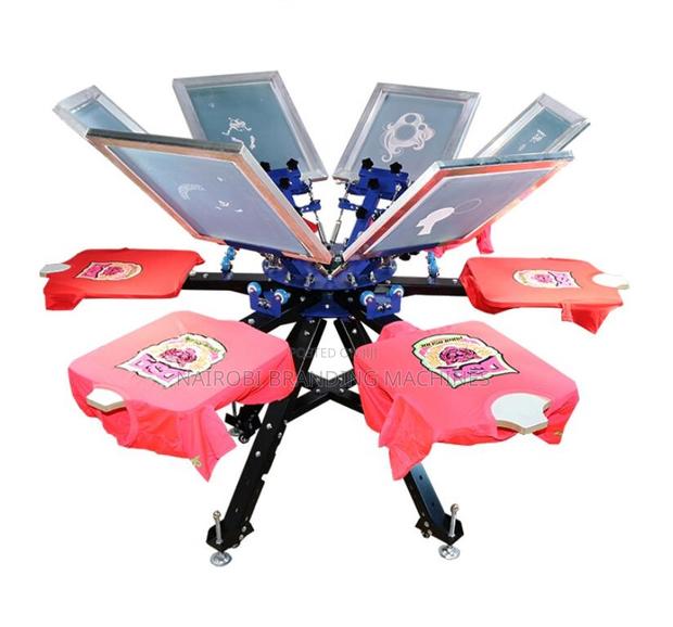 6 Color 6 Station Screenprint Press Screen Printing Machine