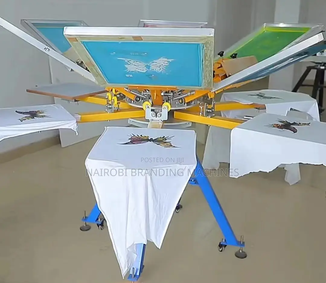 6 Color 6 Station T-Shirt Screen Printer