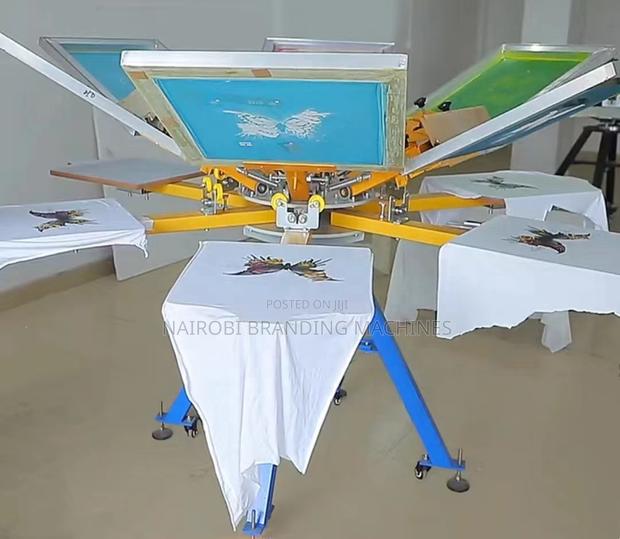 6 Color 6 Station T-Shirt Screen Printer