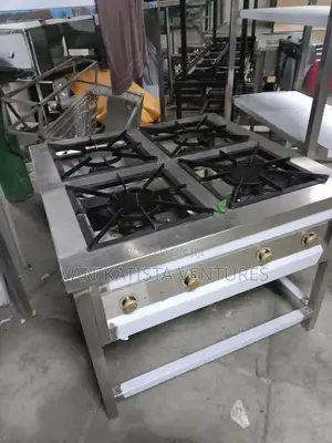 Commercial Gas Cooker, 4 Burner Stainless Steel Gas Cooker