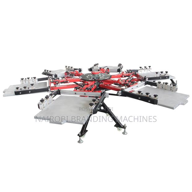 6-Station Automatic Manual Carousel Screen Printing Machine Low-Cost