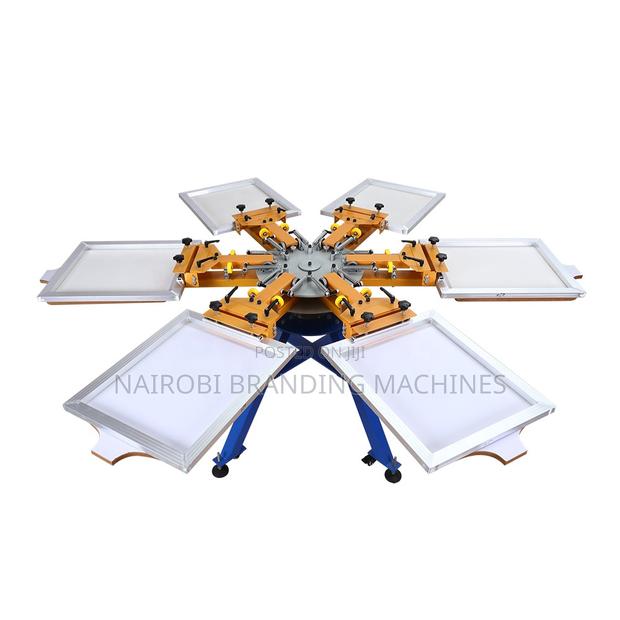 Mobile 6 Color 6 Station Manual Silk Screen Printer Machine