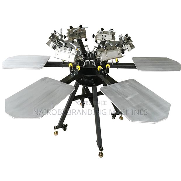 6 Color 6 Station Manual Carousel Silk Screen Printers for Tshirts