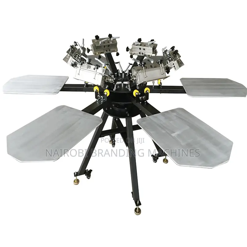 6 Color 6 Station Manual Carousel Silk Screen Printers for Tshirts