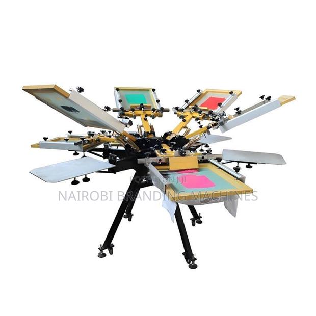 High Quality Heavy Duty Manual 6 Color 6 Station Screen Printer