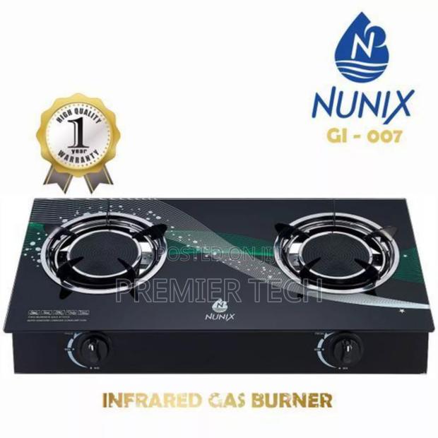 Nunix 2 Burner Infrared Low Gas Consumption Glass Cooker