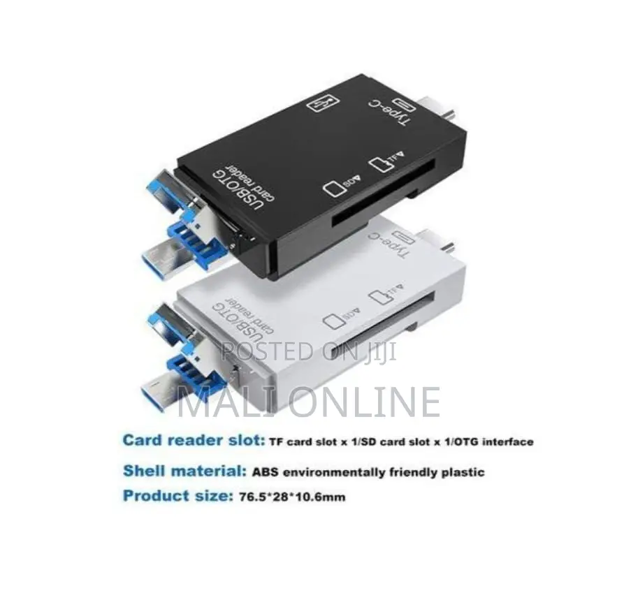 6 in 1 Otg Card Reader Micro Usb Type-C Usb-a Portable Sd/Tf Adapter