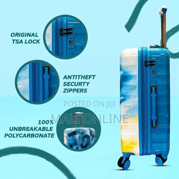 Stylish Printed Hard Shell Luggage Trolley Bag Lightweight Suitcase - thumbnail 2
