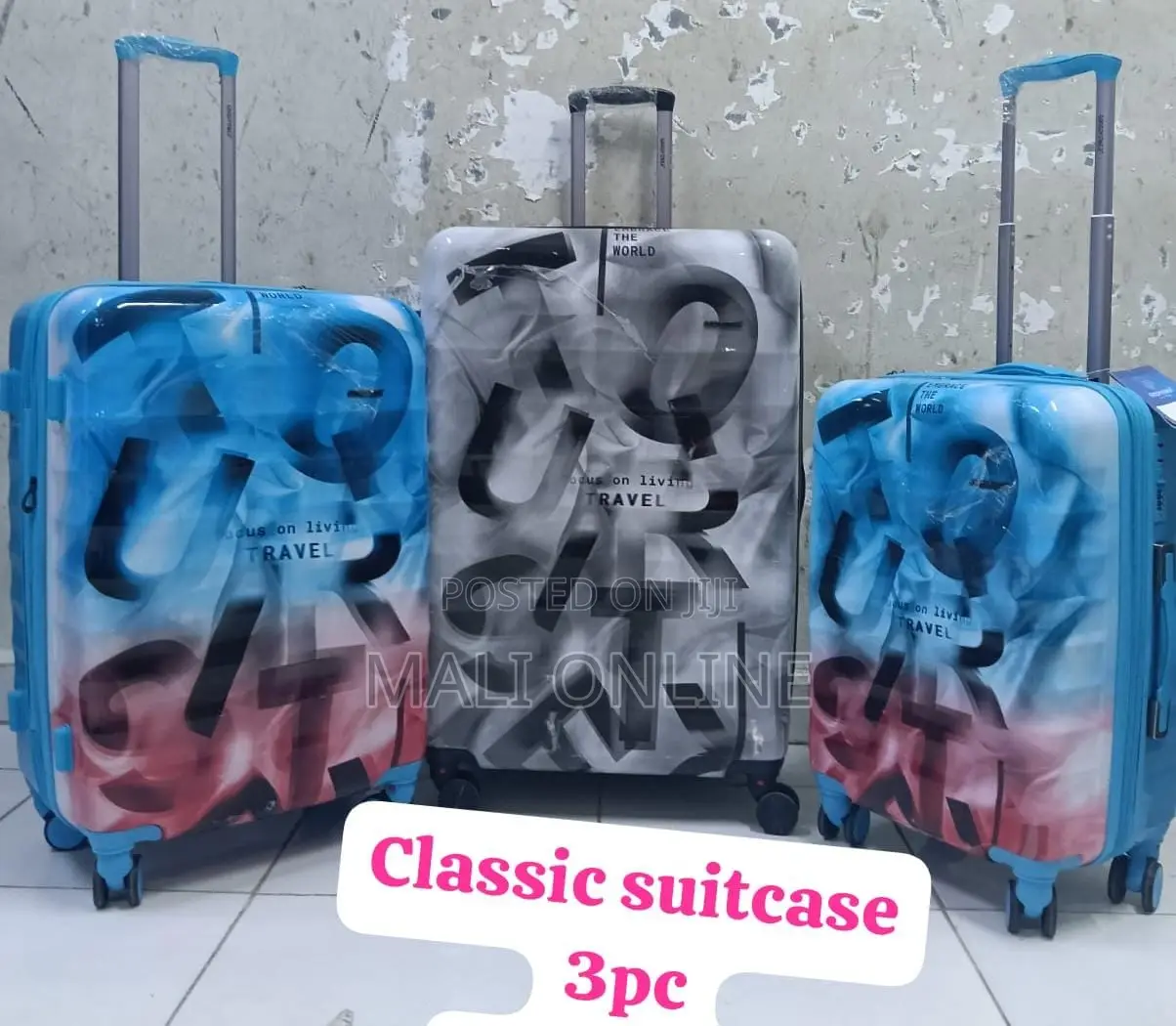 Stylish Printed Hard Shell Luggage Trolley Bag Lightweight Suitcase