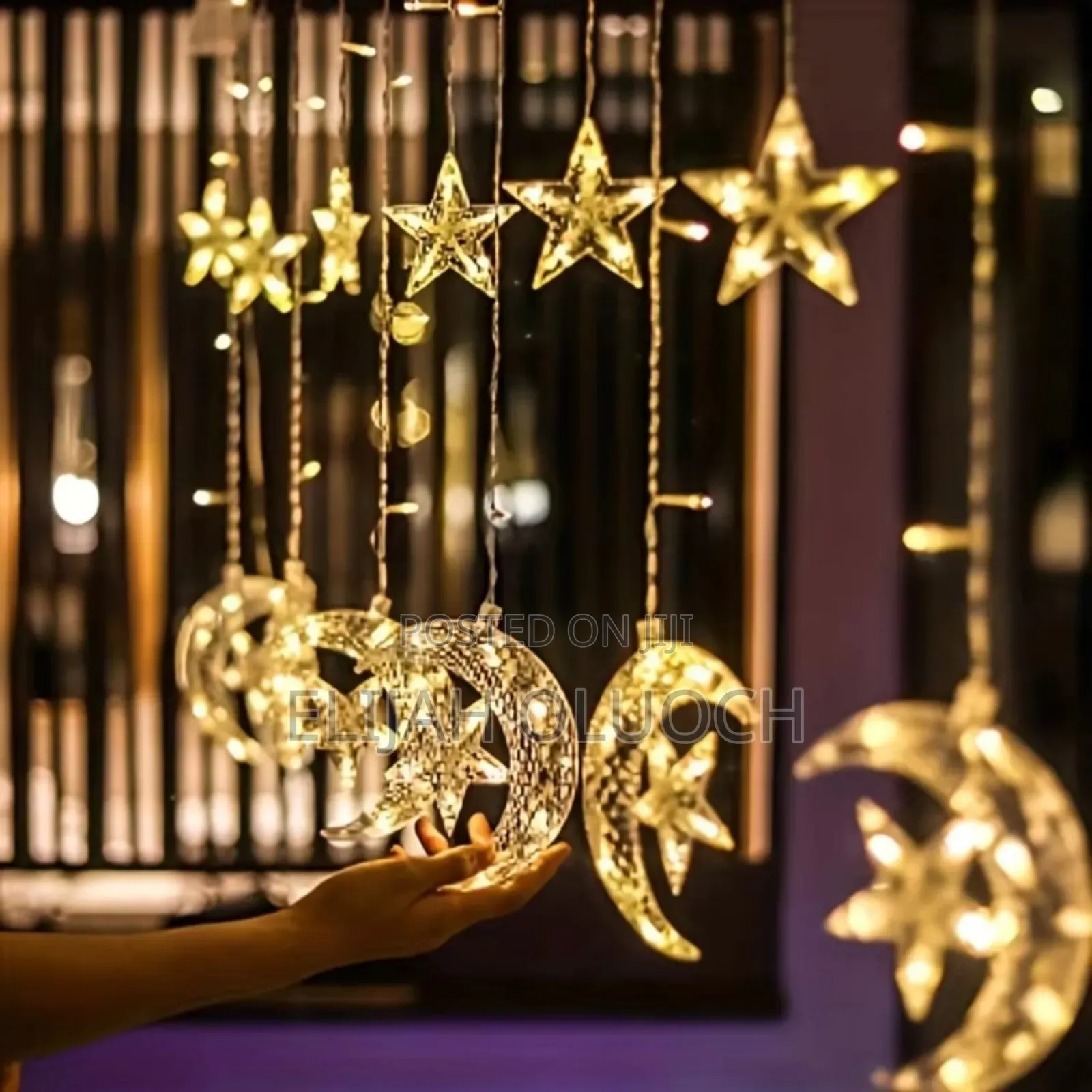 10 PCS Star and Moon Christmas Led Garland Curtain Light