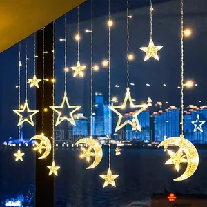 10 PCS Star and Moon Christmas Led Garland Curtain Light