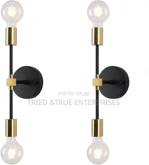 Modern Black Led 2 Arm Wall Sconce Light Jk9f
