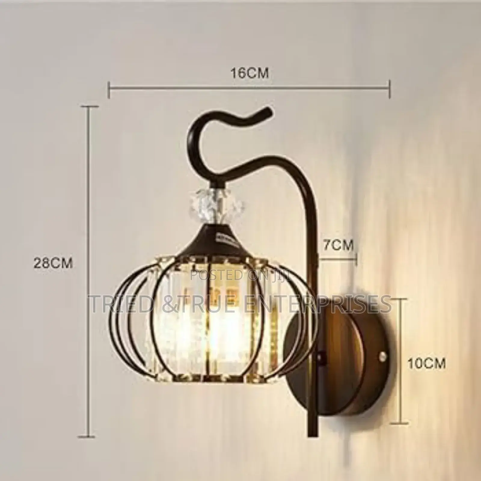 Modern Sconce Black Crystal Wall Bracket Light Hfw9