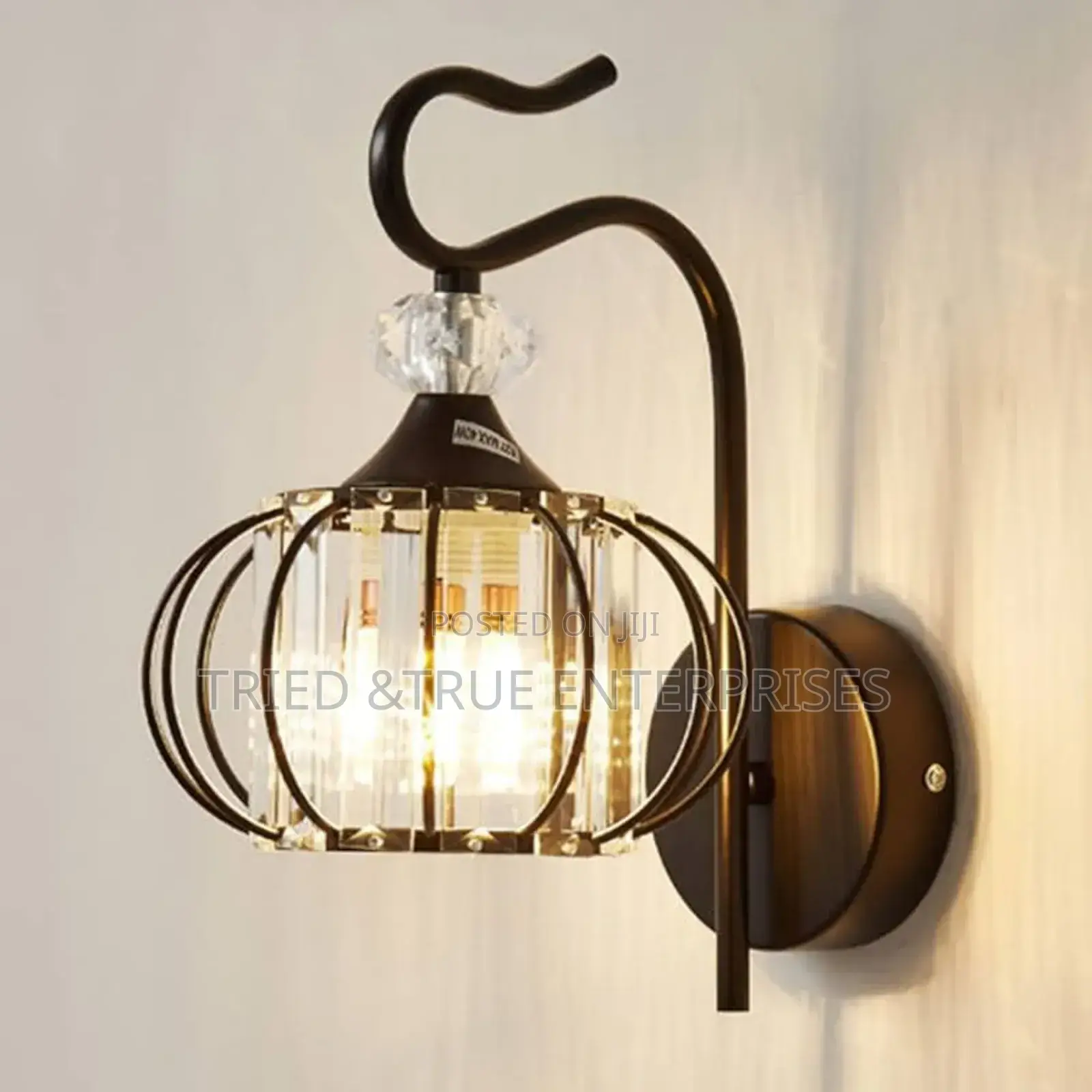 Modern Sconce Black Crystal Wall Bracket Light Hfw9