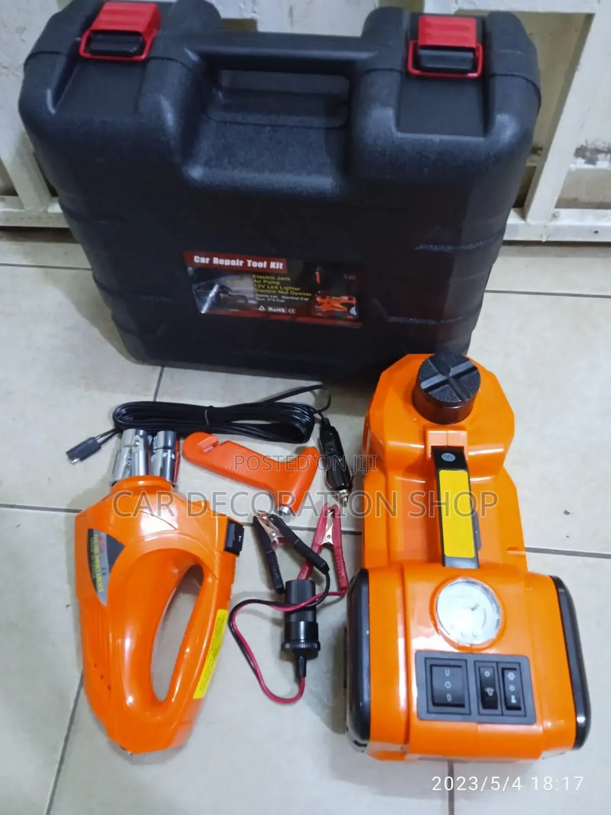 Car Road Emergency Electric 5ton Jack With Wrench and Air Compressor