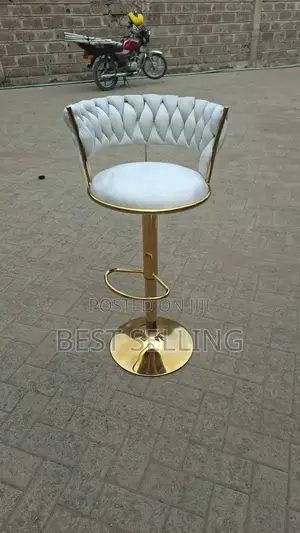 White Leathered Barstool