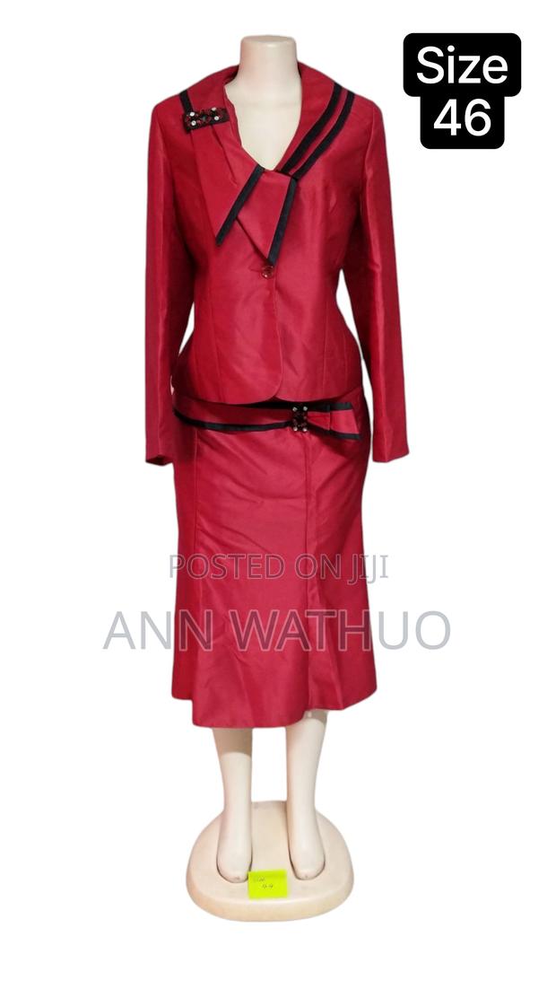 Bold Red Skirt Suits – Elegant Formal (Size 46) - main view