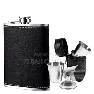 Whiskey Flask Gift Set With 4 Tumblers
