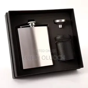 Whiskey Flask Gift Set With 4 Tumblers